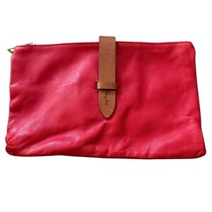 Red Leather Clutch by Garuglieri